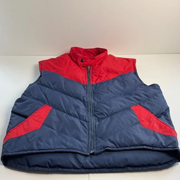 Mens Red and Blue Puffer Vest - Picture 3 of 7